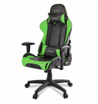Кресло Arozzi Verona - Green, компьютерное (для геймеров), экокожа, цвет черный/зеленый