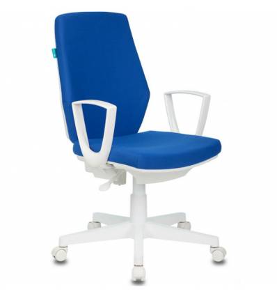Кресло Бюрократ CH-W545/26-21 для оператора, белый пластик, цвет синий