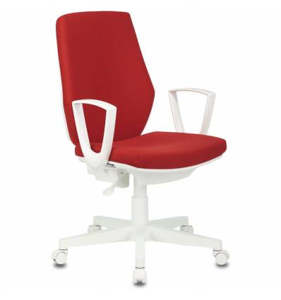 Кресло Бюрократ CH-W545/26-22 для оператора, белый пластик, цвет красный