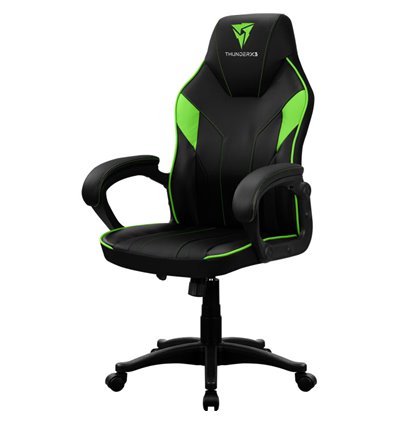 Кресло ThunderX3 EC1 Air Black-Green для геймеров, экокожа, цвет черный/зеленый