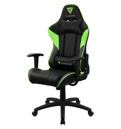 Кресло ThunderX3 EC3 Black-Green Air для геймеров, экокожа, цвет черный/зеленый