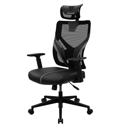 Кресло ThunderX3 YAMA1 Black для геймеров, сетка/экокожа, цвет черный