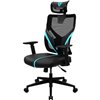 Кресло ThunderX3 YAMA1 Black-Cyan для геймеров, сетка/экокожа, цвет черный/голубой фото 1