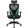 Кресло ThunderX3 YAMA1 Black-Cyan для геймеров, сетка/экокожа, цвет черный/голубой фото 2