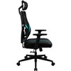 Кресло ThunderX3 YAMA1 Black-Cyan для геймеров, сетка/экокожа, цвет черный/голубой фото 4