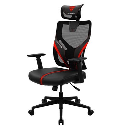 Кресло ThunderX3 YAMA1 Black-Red для геймеров, сетка/экокожа, цвет черный/красный