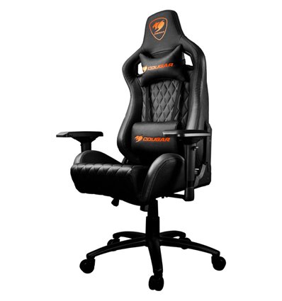 Кресло COUGAR ARMOR S Black компьютерное игровое, экокожа, цвет черный