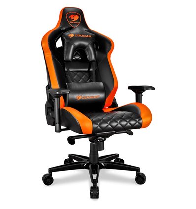 Кресло COUGAR ARMOR Titan Black-Orange компьютерное игровое, экокожа, цвет черный/оранжевый