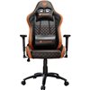 Кресло COUGAR Rampart Black-Orange компьютерное игровое, экокожа/ткань, цвет черный/оранжевый фото 2