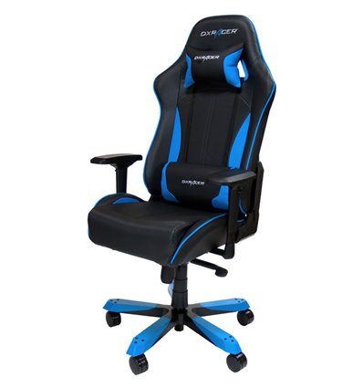 Кресло DXRacer OH/KS57/NB King Series, компьютерное, экокожа, цвет черный/синий