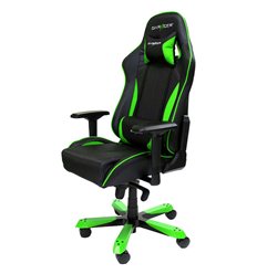 Кресло DXRacer OH/KS57/NE King Series, компьютерное, экокожа, цвет черный/зеленый