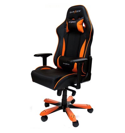 Кресло DXRacer OH/KS57/NO King Series, компьютерное, экокожа, цвет черный/оранжевый