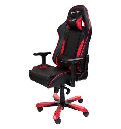 Кресло DXRacer OH/KS57/NR King Series, компьютерное, экокожа, цвет черный/красный