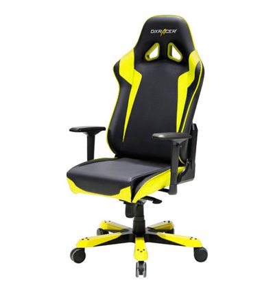Кресло DXRacer OH/SJ00/NY Sentinel Series, компьютерное, экокожа, цвет черный/желтый