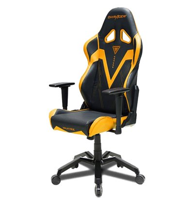 Кресло DXRacer OH/VB03/NA Valkyrie Series, компьютерное, экокожа, цвет черный/желтый