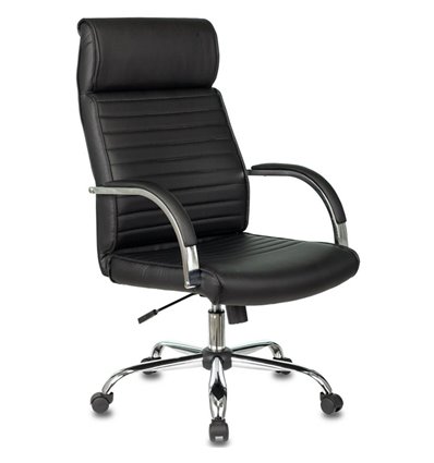 Кресло Бюрократ T-8010N/SL/BLACK для руководителя, хром, экокожа, цвет черный
