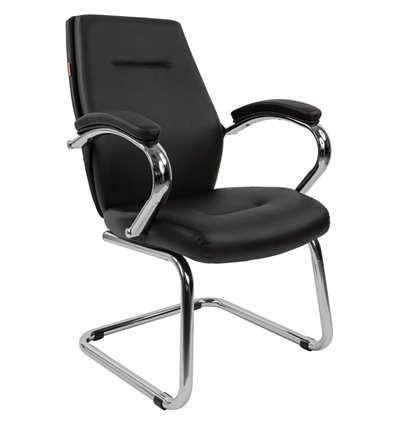 Кресло CHAIRMAN 495 для посетителя, экокожа, цвет черный