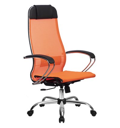 Кресло Метта Комплект 12 оранжевый для руководителя, сетка