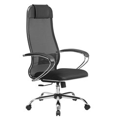 Кресло Метта Комплект 15 черный для руководителя, сетка/ткань