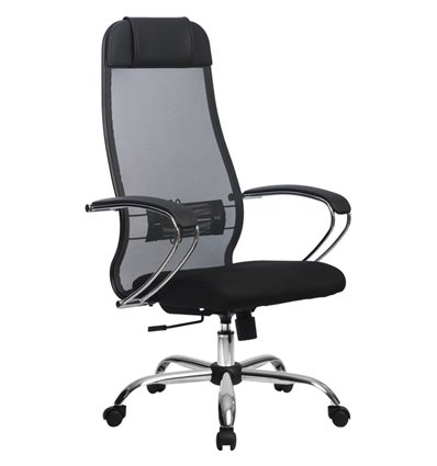 Кресло Метта Комплект 18 черный для руководителя, сетка/ткань