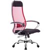 Кресло Метта Комплект 3 красный для руководителя, сетка/ткань фото 1