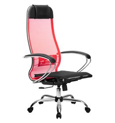 Кресло Метта Комплект 4 красный для руководителя, сетка