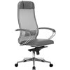 Кресло Samurai Comfort-1.01 светло-серый для руководителя, сетчатая спинка фото 1