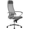 Кресло Samurai Comfort-1.01 светло-серый для руководителя, сетчатая спинка фото 2