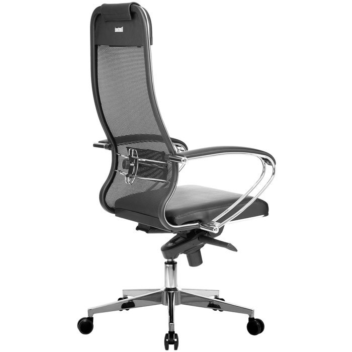 Кресло для руководителя  Comfort-1.01 черный, сетчатая спинка .