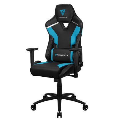 Кресло ThunderX3 TC3 Azure Blue для геймеров, экокожа, цвет черный/голубой