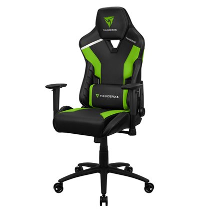 Кресло ThunderX3 TC3 Neon Green для геймеров, экокожа, цвет черный/зеленый