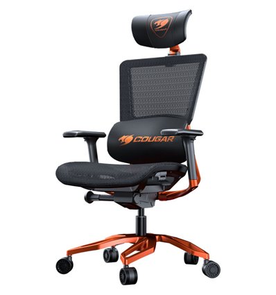 Кресло COUGAR Argo Black-Orange компьютерное игровое, сетка/экокожа, цвет черный/оранжевый