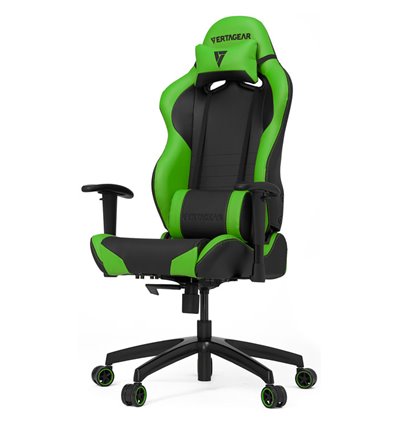 Кресло Vertagear S-Line SL2000 Black/Green компьютерное игровое, экокожа, цвет черный/зеленый