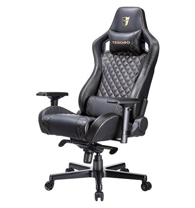 Кресло TESORO Zone X F750 Black компьютерное игровое, экокожа, цвет черный
