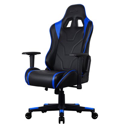 Кресло AeroCool AC220 AIR-BB, геймерское, экокожа, цвет черный/синий