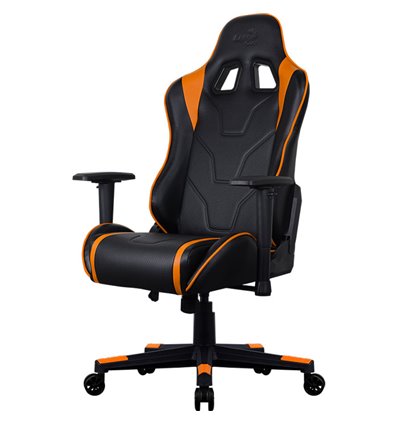 Кресло AeroCool AC220 AIR-BO, геймерское, экокожа, цвет черный/оранжевый