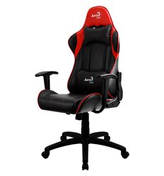 Кресло AeroCool AC100 AIR black/red, геймерское, экокожа, цвет черный/красный