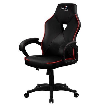 Кресло AeroCool AC50C AIR black/red, геймерское, экокожа, цвет черный/красный