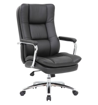 Кресло BRABIX Amadeus EX-507 для руководителя, рециклированная кожа, хром, черное