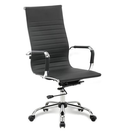 Кресло BRABIX Energy EX-509 для руководителя, хром, рециклированная кожа, черное