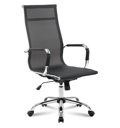 Кресло BRABIX Line EX-530 для руководителя, хром, сетка, черное