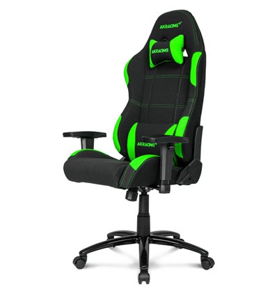 Кресло AKRacing K7012 Black/Green, геймерское, ткань, цвет черный/зеленый