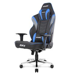 Кресло компьютерное AKRacing MAX Black/Blue, экокожа, цвет черный/синий/серый фото 1