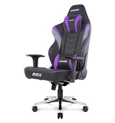 Кресло AKRacing MAX Black/Indigo, геймерское, экокожа, цвет черный/индиго/серый