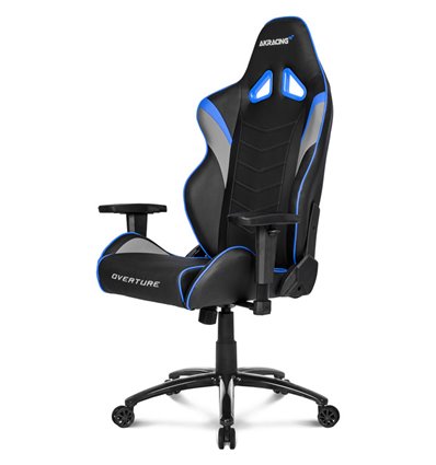 Кресло AKRacing OVERTURE Black/Blue, геймерское, экокожа, цвет черный/синий/серый