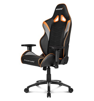 Кресло AKRacing OVERTURE Black/Orange, геймерское, экокожа, цвет черный/оранжевый/серый