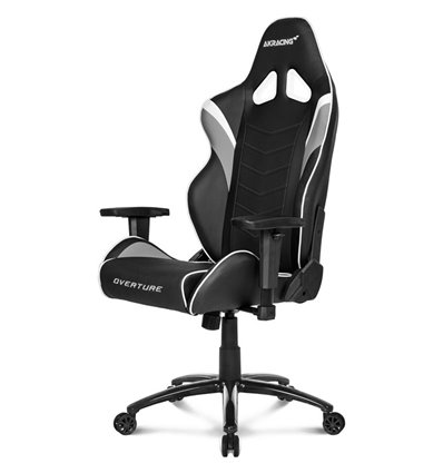 Кресло AKRacing OVERTURE Black/White, геймерское, экокожа, цвет черный/белый/серый