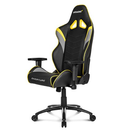 Кресло AKRacing OVERTURE Black/Yellow, геймерское, экокожа, цвет черный/желтый/серый