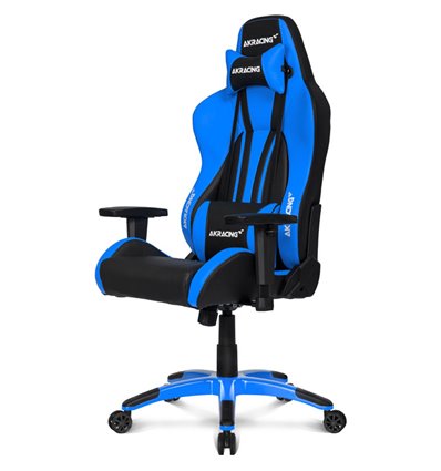 Кресло AKRacing PREMIUM Plus Black/Blue, геймерское, экокожа, цвет черный/синий