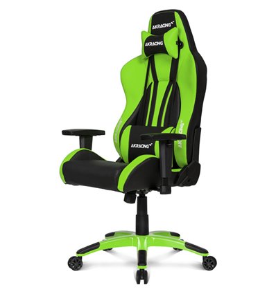 Кресло AKRacing PREMIUM Plus Black/Green, геймерское, экокожа, цвет черный/зеленый